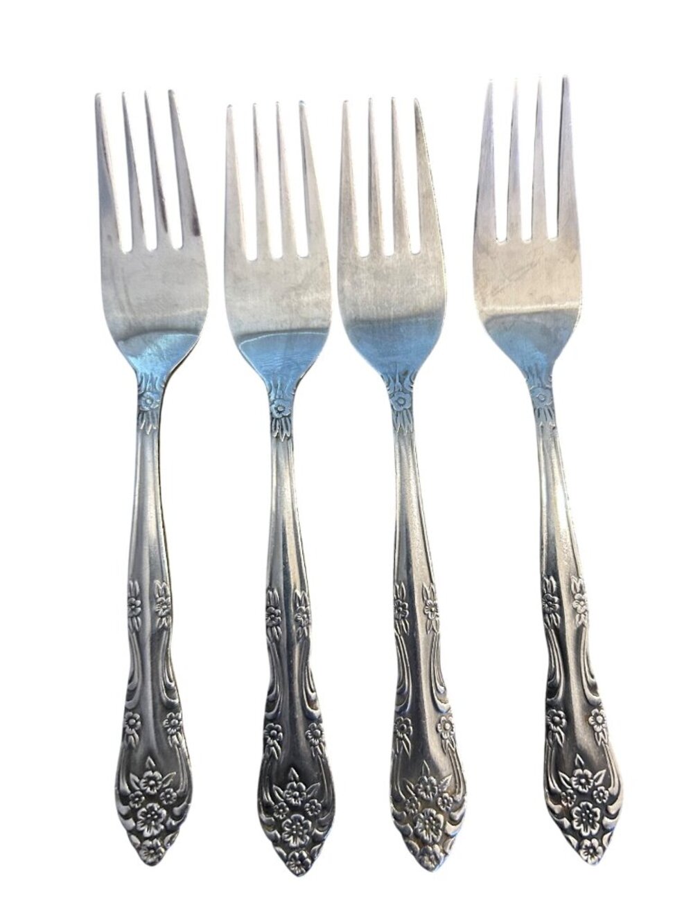 Stanley Roberts Dream Rose Stainless Salad Forks Set Of 4 Floral Design Disconti